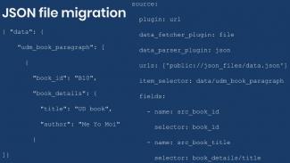 Example configuration of JSON source migration